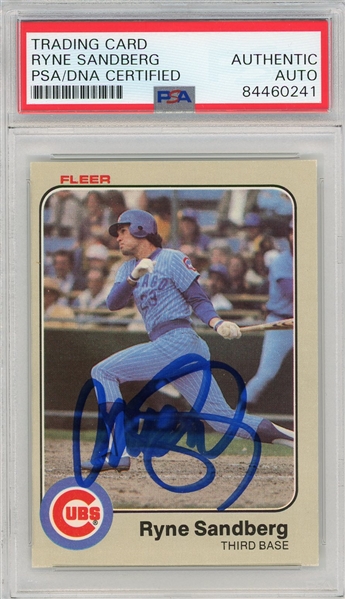 1983 Fleer Ryne Sandberg Signed Rookie Card
