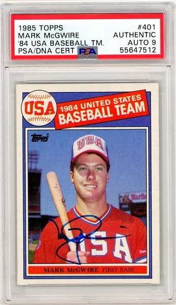 1985 Topps Mark McGwire Signed Rookie Card
