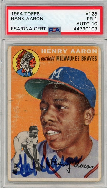 1954 Topps Hank Aaron #154 Signed