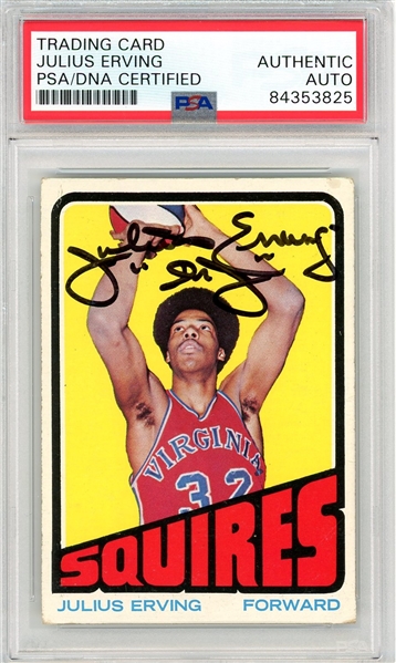1972 Topps Julius Erving Signed Rookie Card