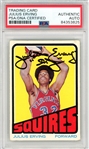 1972 Topps Julius Erving Signed Rookie Card