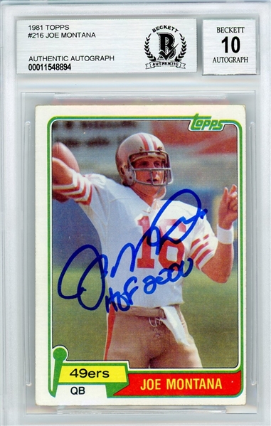 1981 Topps Joe Montana Rookie Card Signed