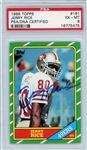 1986 Topps Jerry Rice Rookie Card Signed -PSA