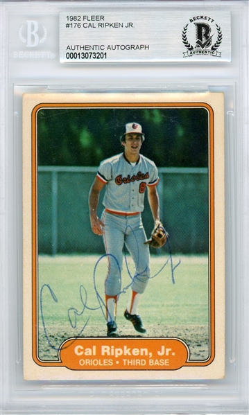 1982 Fleer Cal Ripken Jr Signed Rookie Card
