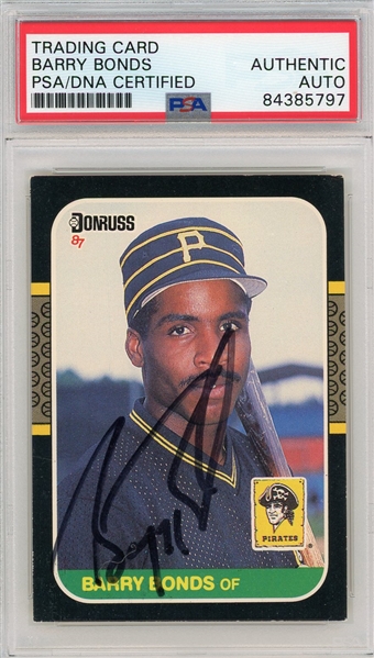 1987 Donruss Barry Bonds Signed Rookie Card