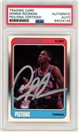 1988 Fleer Dennis Rodman Signed Rookie Card PSA